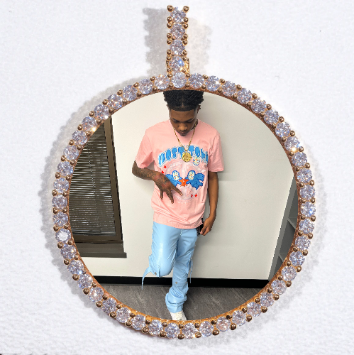 LARGE 3D CIRCLE CUSTOM PICTURE PENDANT