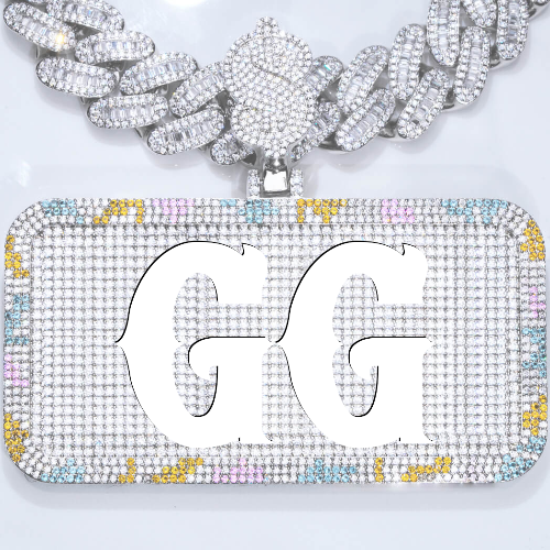 CUSTOM LETTER NECKLACE 3D COLORFUL SQUARE