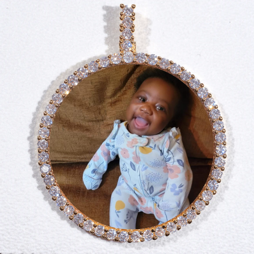 LARGE 3D CIRCLE CUSTOM PICTURE PENDANT