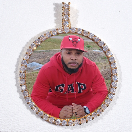 LARGE 3D CIRCLE CUSTOM PICTURE PENDANT