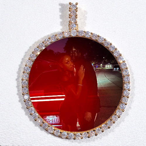 LARGE 3D CIRCLE CUSTOM PICTURE PENDANT