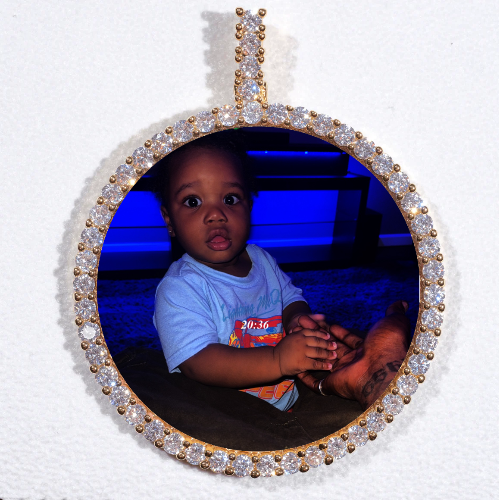 LARGE 3D CIRCLE CUSTOM PICTURE PENDANT