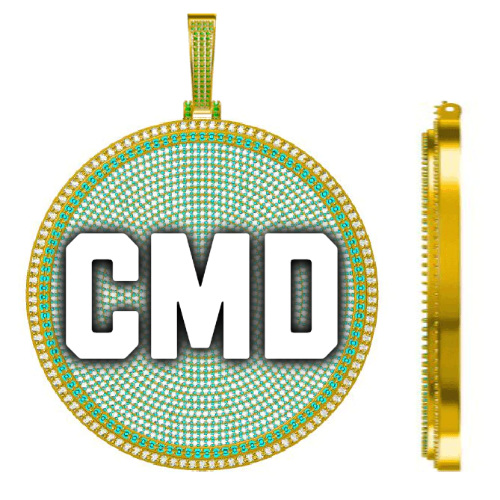 CUSTOM LETTER NECKLACE 3D BIG DISC