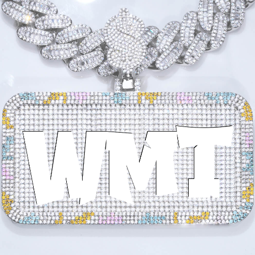CUSTOM LETTER NECKLACE 3D COLORFUL SQUARE