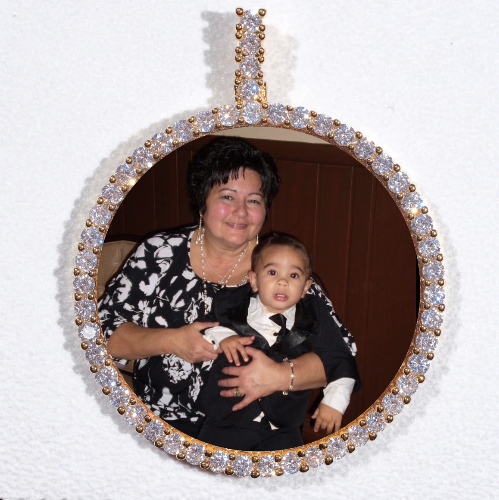 LARGE 3D CIRCLE CUSTOM PICTURE PENDANT