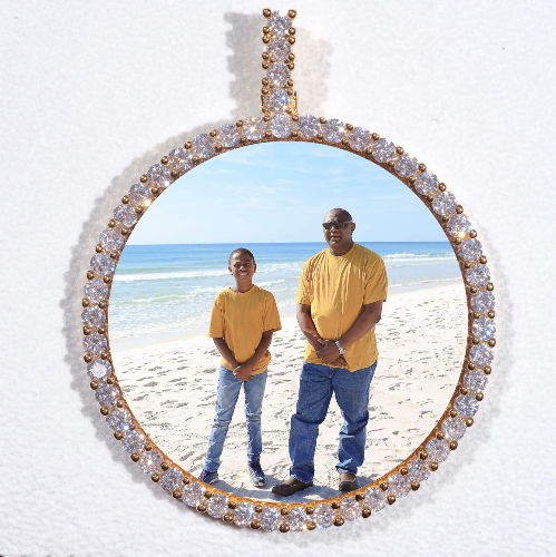 LARGE 3D CIRCLE CUSTOM PICTURE PENDANT