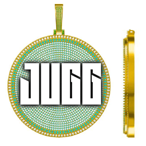 CUSTOM LETTER NECKLACE 3D BIG DISC