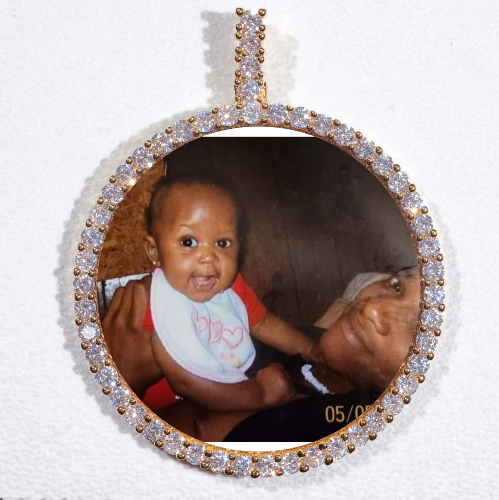 LARGE 3D CIRCLE CUSTOM PICTURE PENDANT