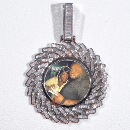 Large 3D Baguette Custom Picture Pendant