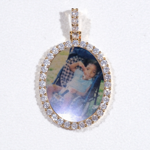3D Oval Custom Picture Pendant