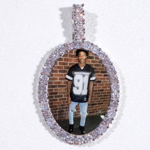 Large 3D Oval Custom Picture Pendant