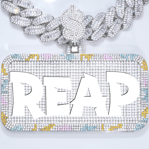 CUSTOM LETTER NECKLACE 3D COLORFUL SQUARE