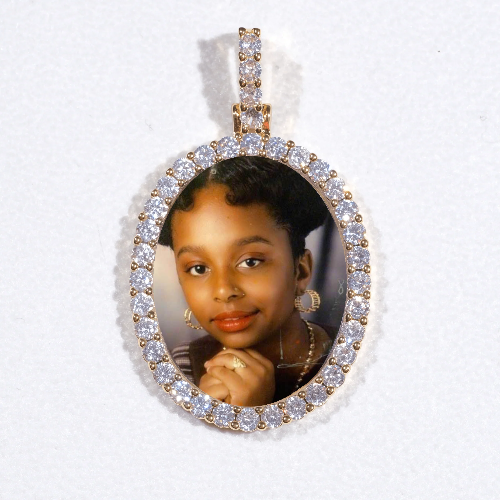 3D Oval Custom Picture Pendant