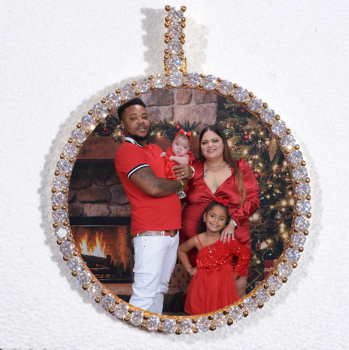 LARGE 3D CIRCLE CUSTOM PICTURE PENDANT