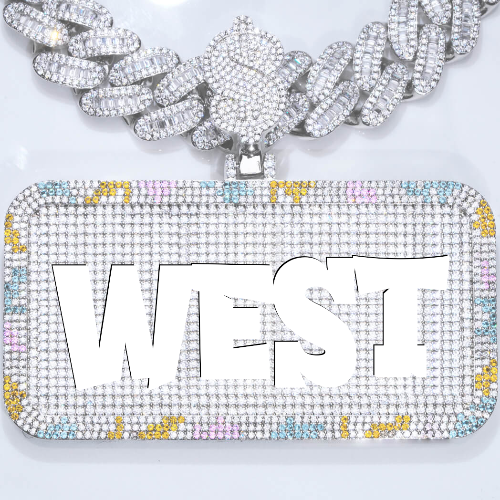 CUSTOM LETTER NECKLACE 3D COLORFUL SQUARE