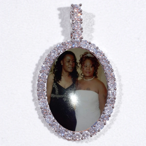 Large 3D Oval Custom Picture Pendant