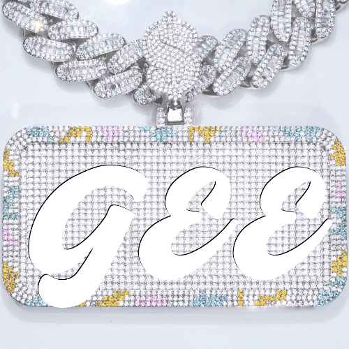 CUSTOM LETTER NECKLACE 3D COLORFUL SQUARE