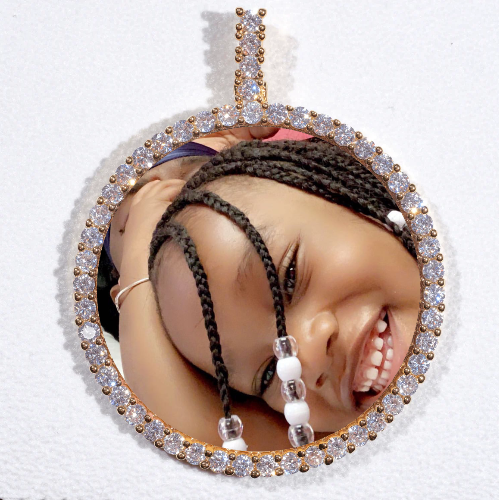 LARGE 3D CIRCLE CUSTOM PICTURE PENDANT