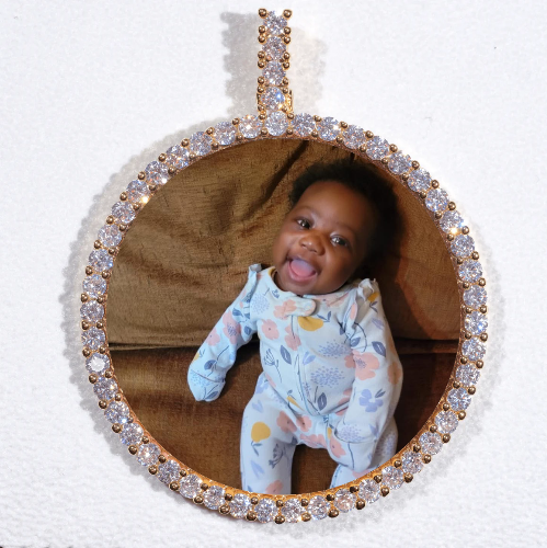 LARGE 3D CIRCLE CUSTOM PICTURE PENDANT