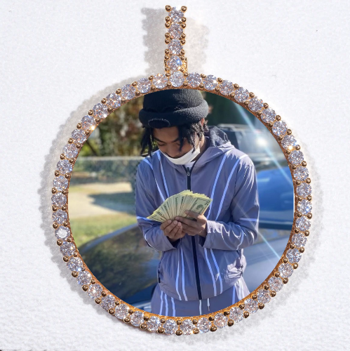 LARGE 3D CIRCLE CUSTOM PICTURE PENDANT