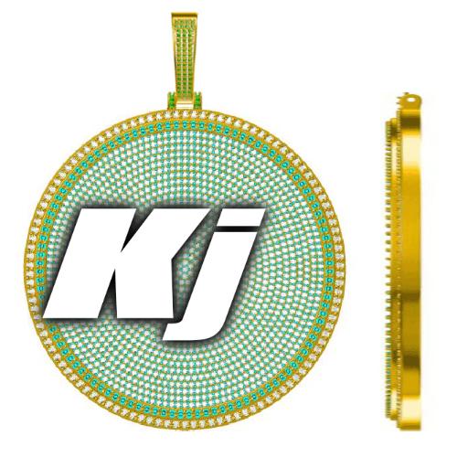 CUSTOM LETTER NECKLACE 3D BIG DISC