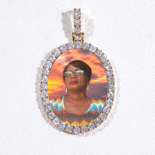 3D Oval Custom Picture Pendant
