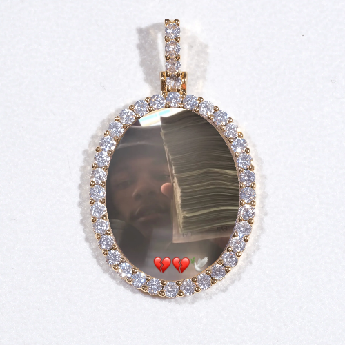 3D Oval Custom Picture Pendant
