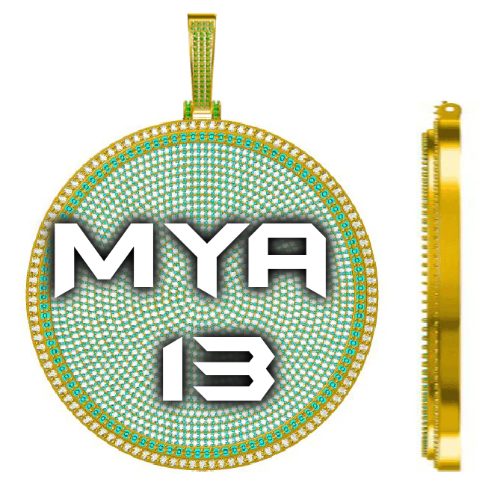 CUSTOM LETTER NECKLACE 3D BIG DISC