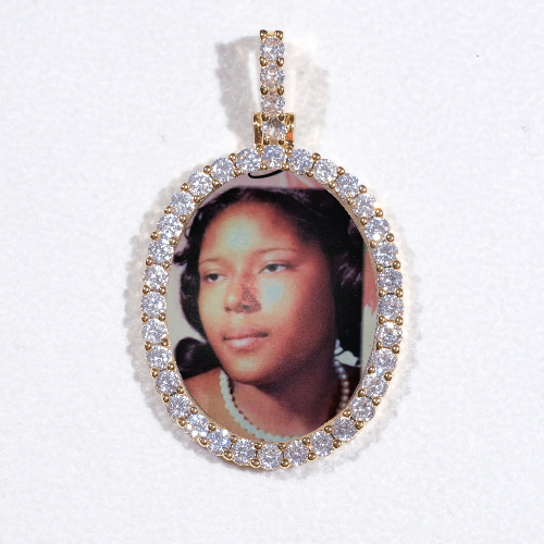 3D Oval Custom Picture Pendant