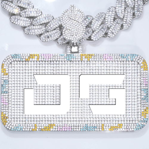 CUSTOM LETTER NECKLACE 3D COLORFUL SQUARE