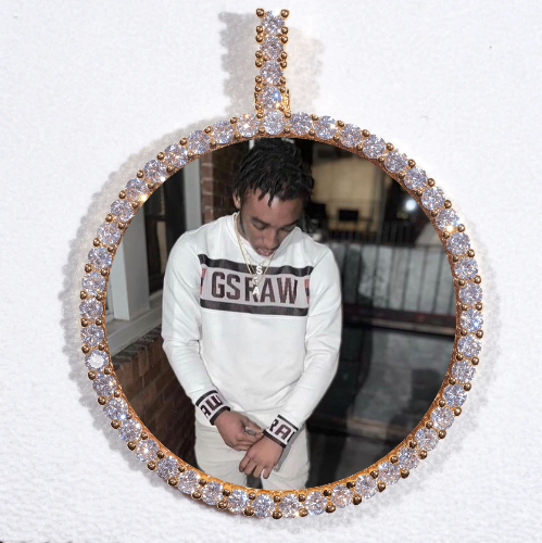 LARGE 3D CIRCLE CUSTOM PICTURE PENDANT
