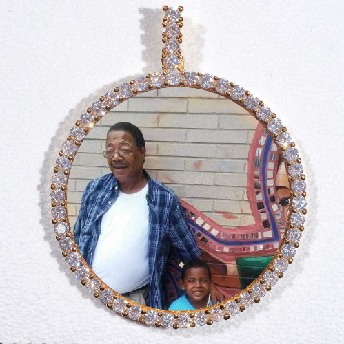 LARGE 3D CIRCLE CUSTOM PICTURE PENDANT