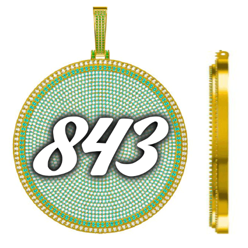 CUSTOM LETTER NECKLACE 3D BIG DISC