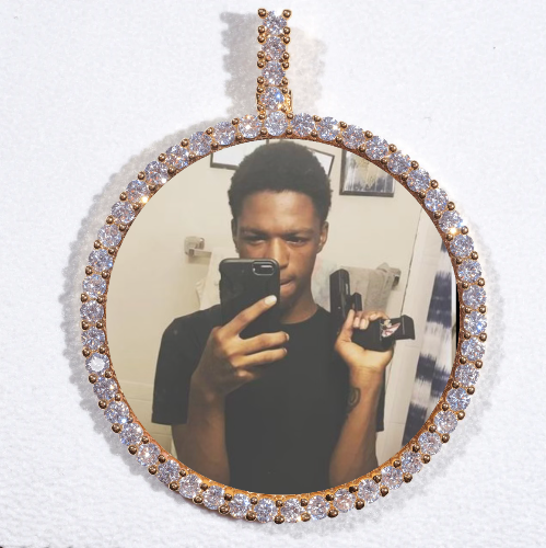 LARGE 3D CIRCLE CUSTOM PICTURE PENDANT