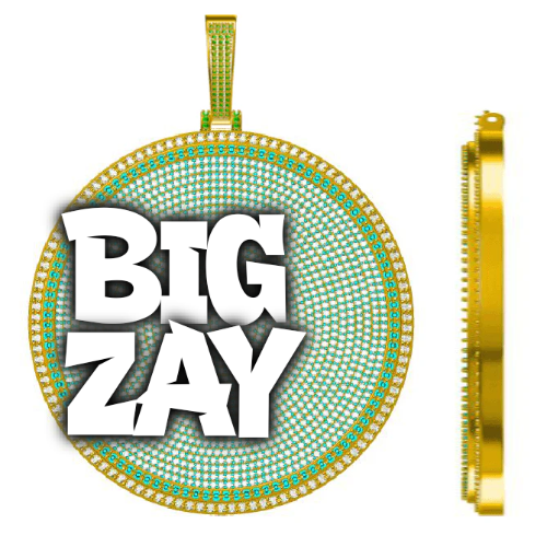 CUSTOM LETTER NECKLACE 3D BIG DISC