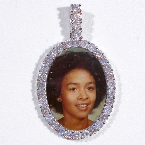 Large 3D Oval Custom Picture Pendant