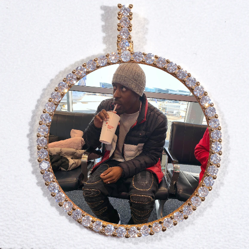 LARGE 3D CIRCLE CUSTOM PICTURE PENDANT