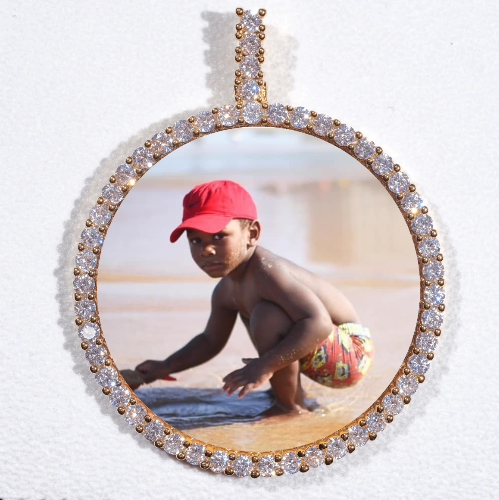 LARGE 3D CIRCLE CUSTOM PICTURE PENDANT