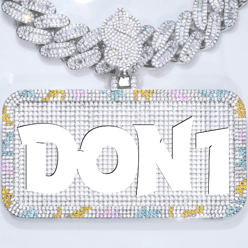 CUSTOM LETTER NECKLACE 3D COLORFUL SQUARE