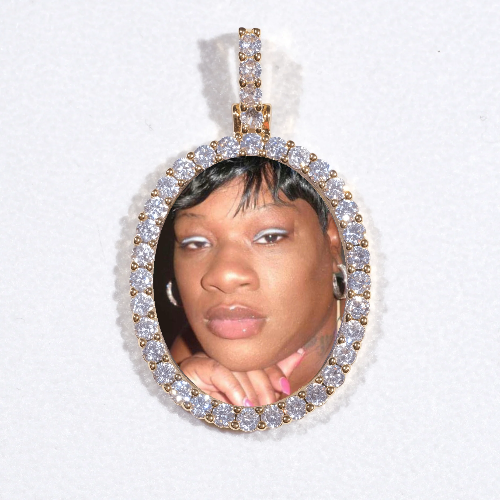 3D Oval Custom Picture Pendant