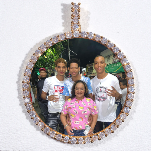LARGE 3D CIRCLE CUSTOM PICTURE PENDANT
