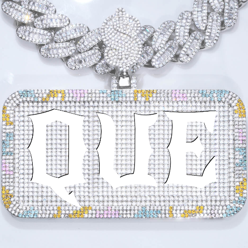 CUSTOM LETTER NECKLACE 3D COLORFUL SQUARE