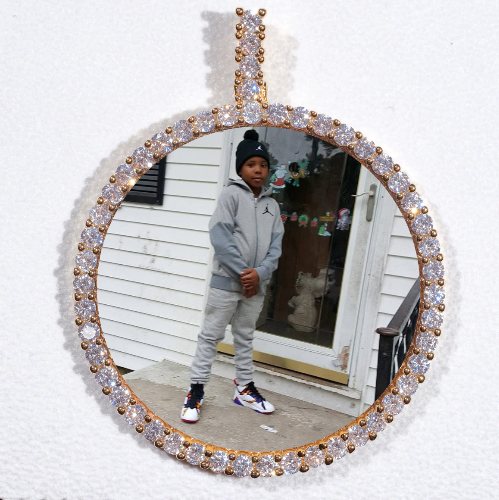 LARGE 3D CIRCLE CUSTOM PICTURE PENDANT
