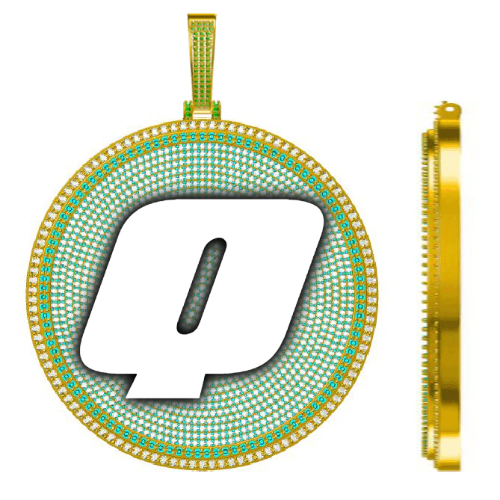 CUSTOM LETTER NECKLACE 3D BIG DISC