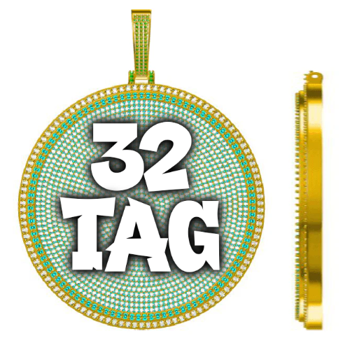 CUSTOM LETTER NECKLACE 3D BIG DISC