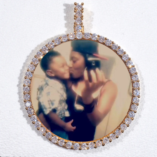 LARGE 3D CIRCLE CUSTOM PICTURE PENDANT