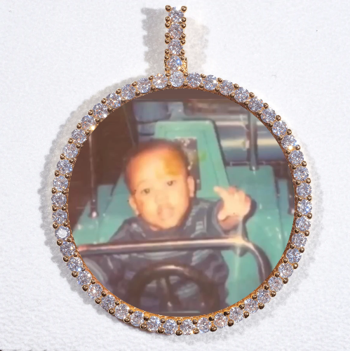 LARGE 3D CIRCLE CUSTOM PICTURE PENDANT