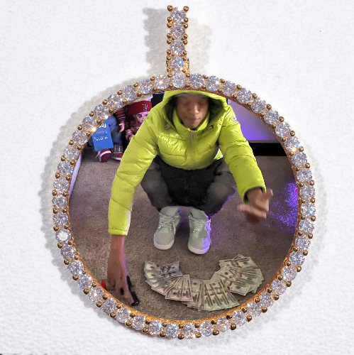 LARGE 3D CIRCLE CUSTOM PICTURE PENDANT