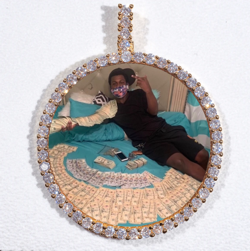 LARGE 3D CIRCLE CUSTOM PICTURE PENDANT