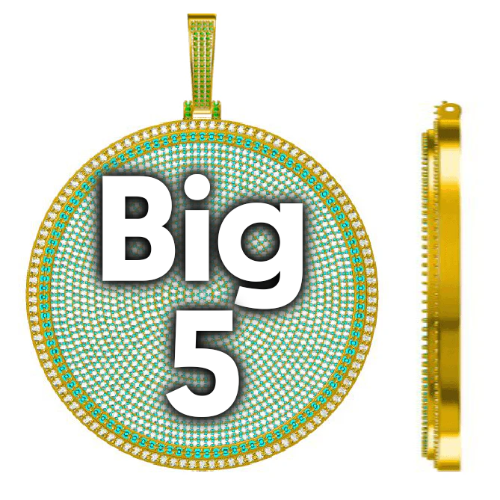 CUSTOM LETTER NECKLACE 3D BIG DISC